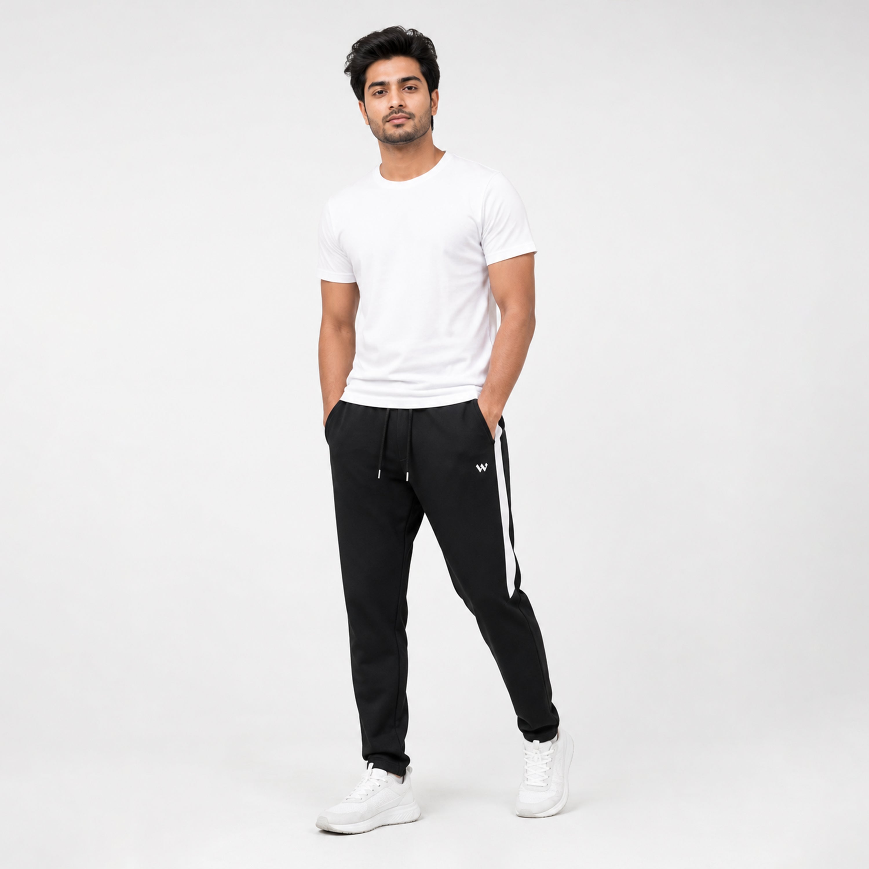 Men's 100 % Polyester Trouser - Black - 73989