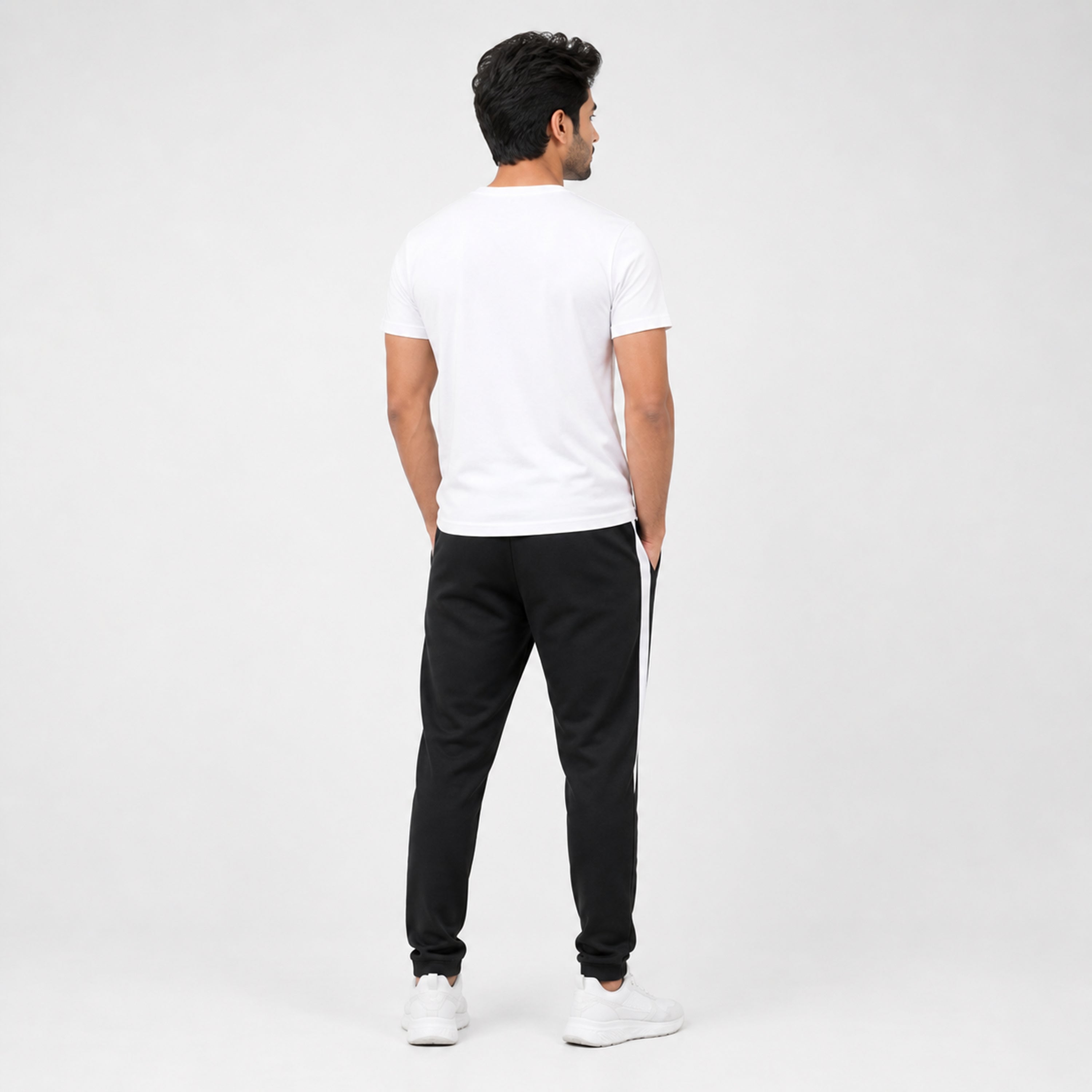 Men's 100 % Polyester Trouser - Black - 73989