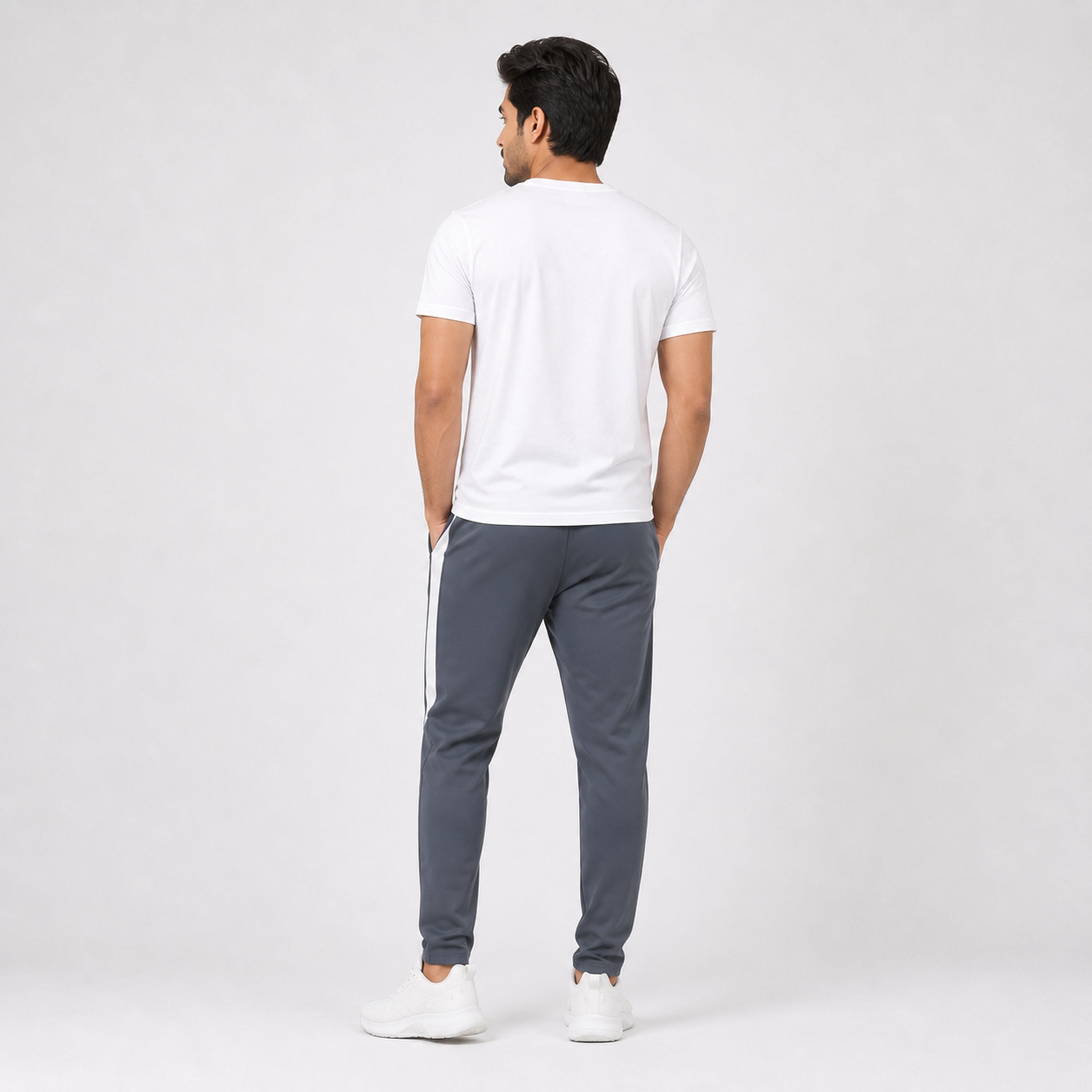Men's 100 % Polyester Trouser - Charcoal - 73989