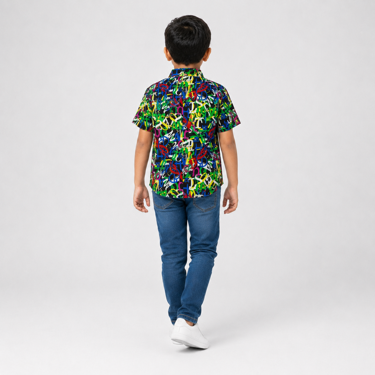 Winner Boys AOP letter Green Shirt 80257