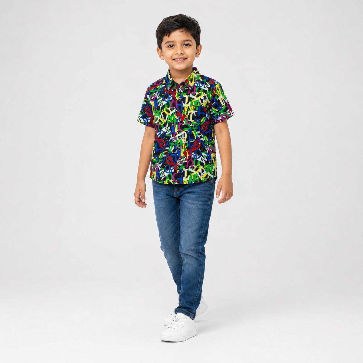 Winner Boys AOP letter Green Shirt 80257