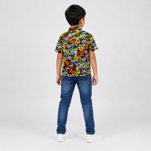 Winner Boys AOP letter Yellow Shirt 80257