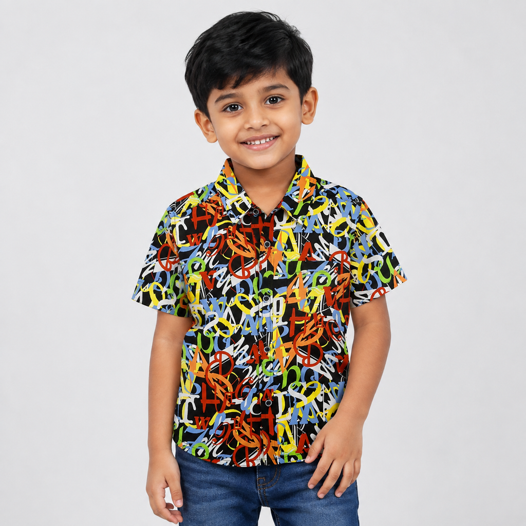 Winner Boys AOP letter Yellow Shirt 80257