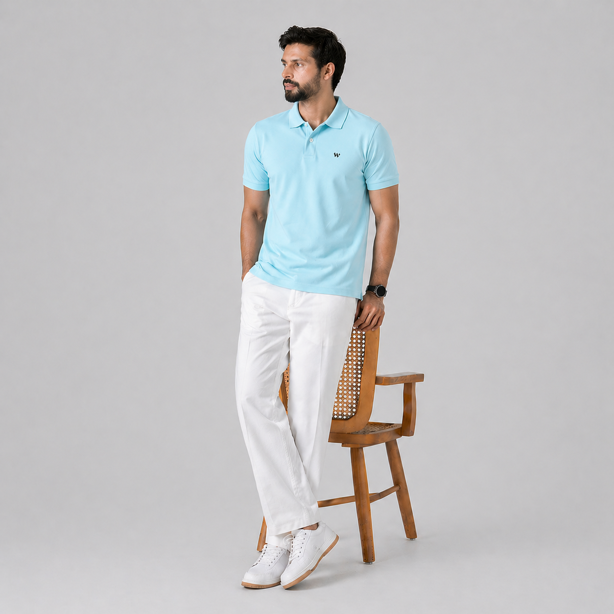 Winner's Mens  Aqua Sky Polo  T Shirt -  73295