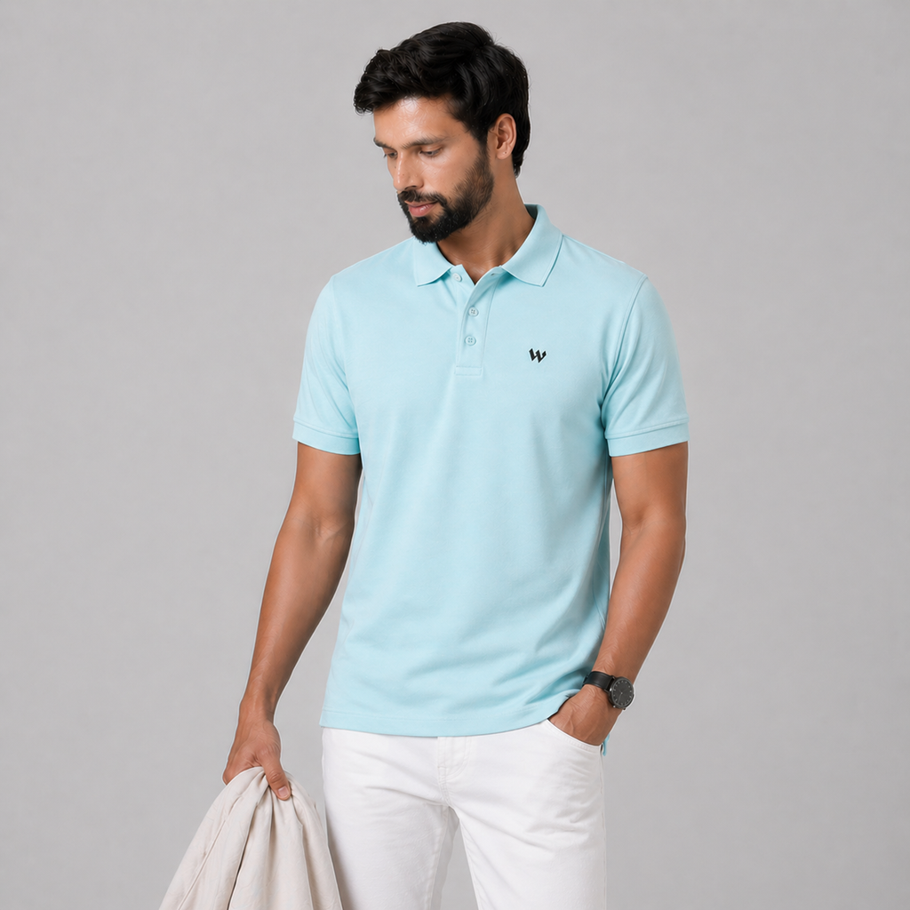 Winner's Mens  Aqua Sky Polo  T Shirt -  73295