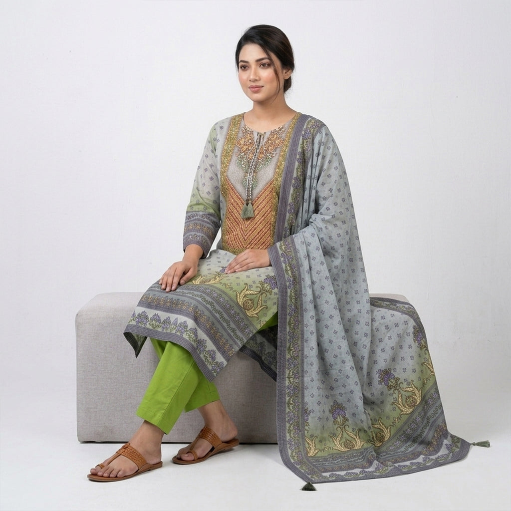 Winner's Ash Ladies Lawn 3 Pcs - 73228