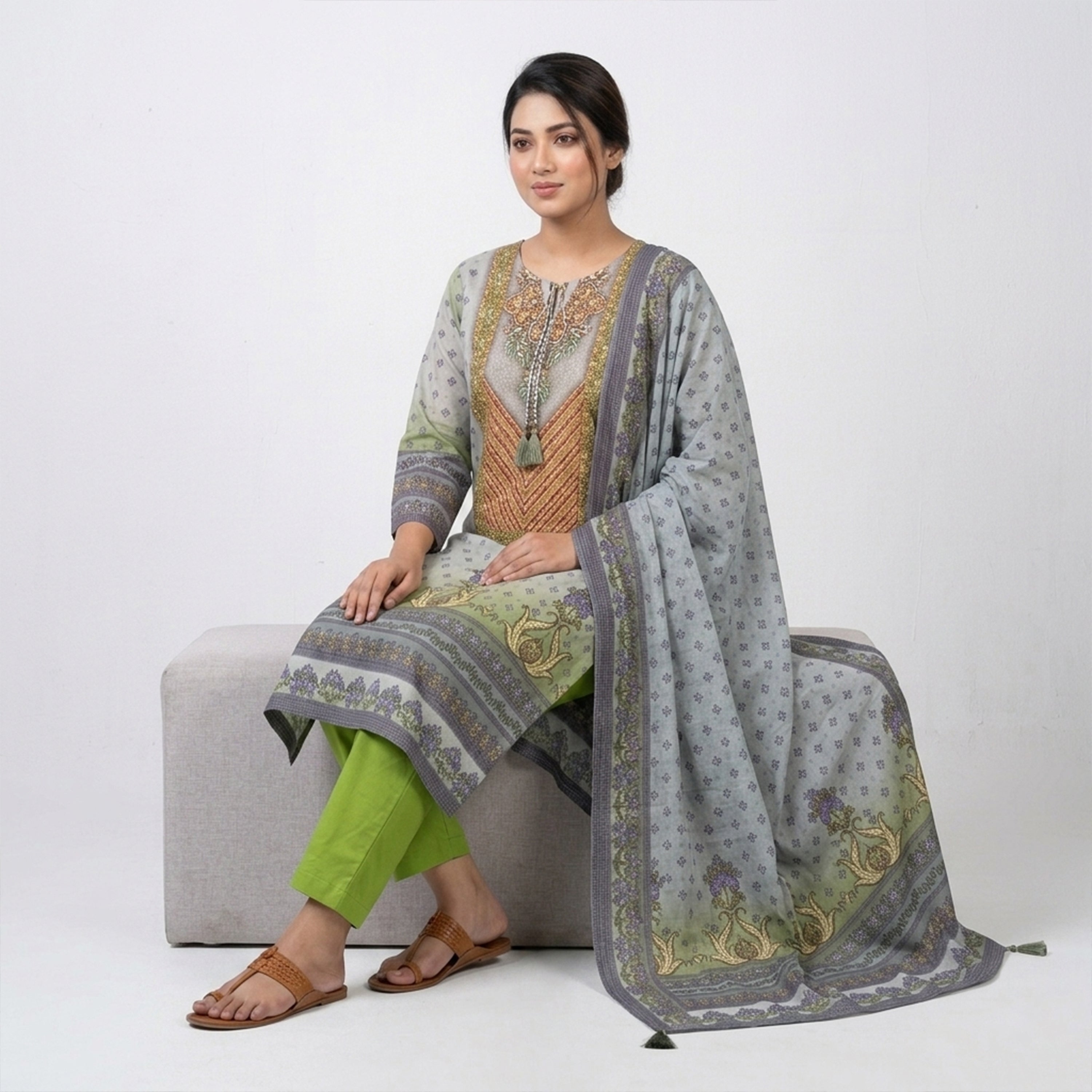 Winner's Ash Ladies Lawn 3 Pcs - 73228