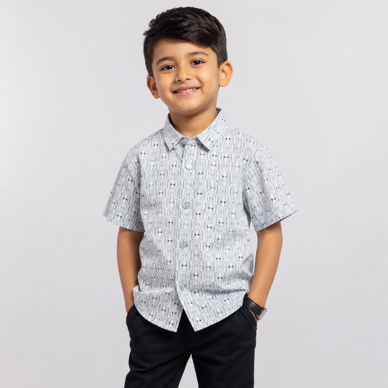 Winner's Ash Aop Kids Boy'S Short Sleeve Shirt - 73667