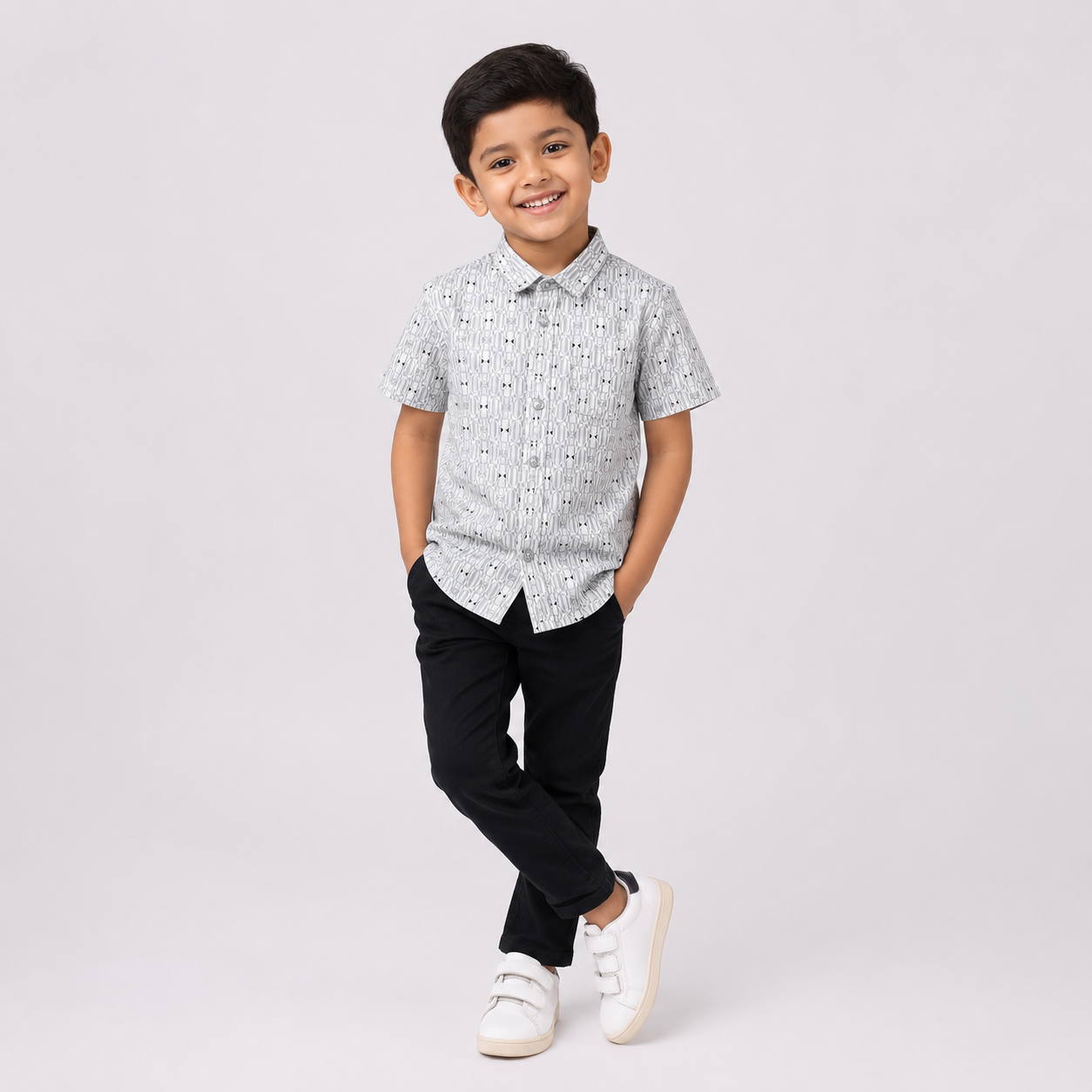 Winner's Ash Aop Kids Boy'S Short Sleeve Shirt - 73667