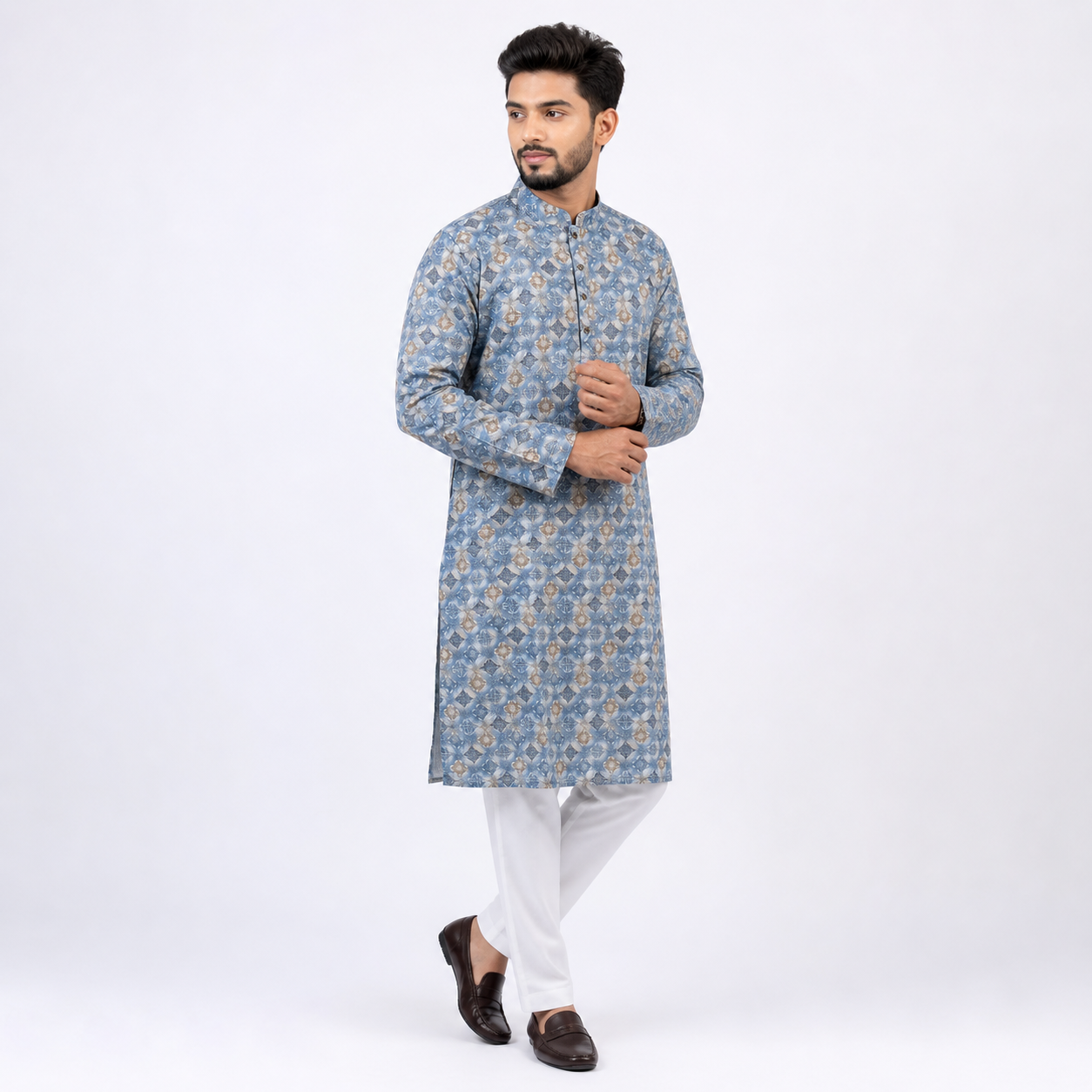 Winner Mens Ash & Biscuit Panjabi - 73914