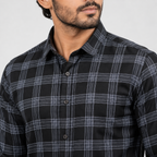Winner Men's  Lt .Ash & Black  SHIRT-80045
