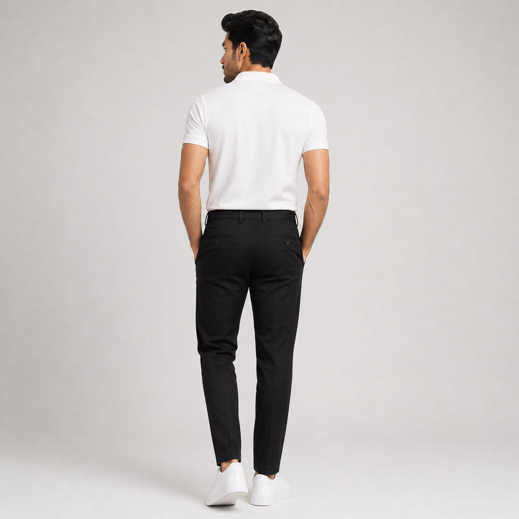 Winner's Men'S Black Twill Pant  - 73427
