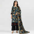 Winner Ladies 3Pc  Black-3 Print Unstitched Kurta Set - 80156