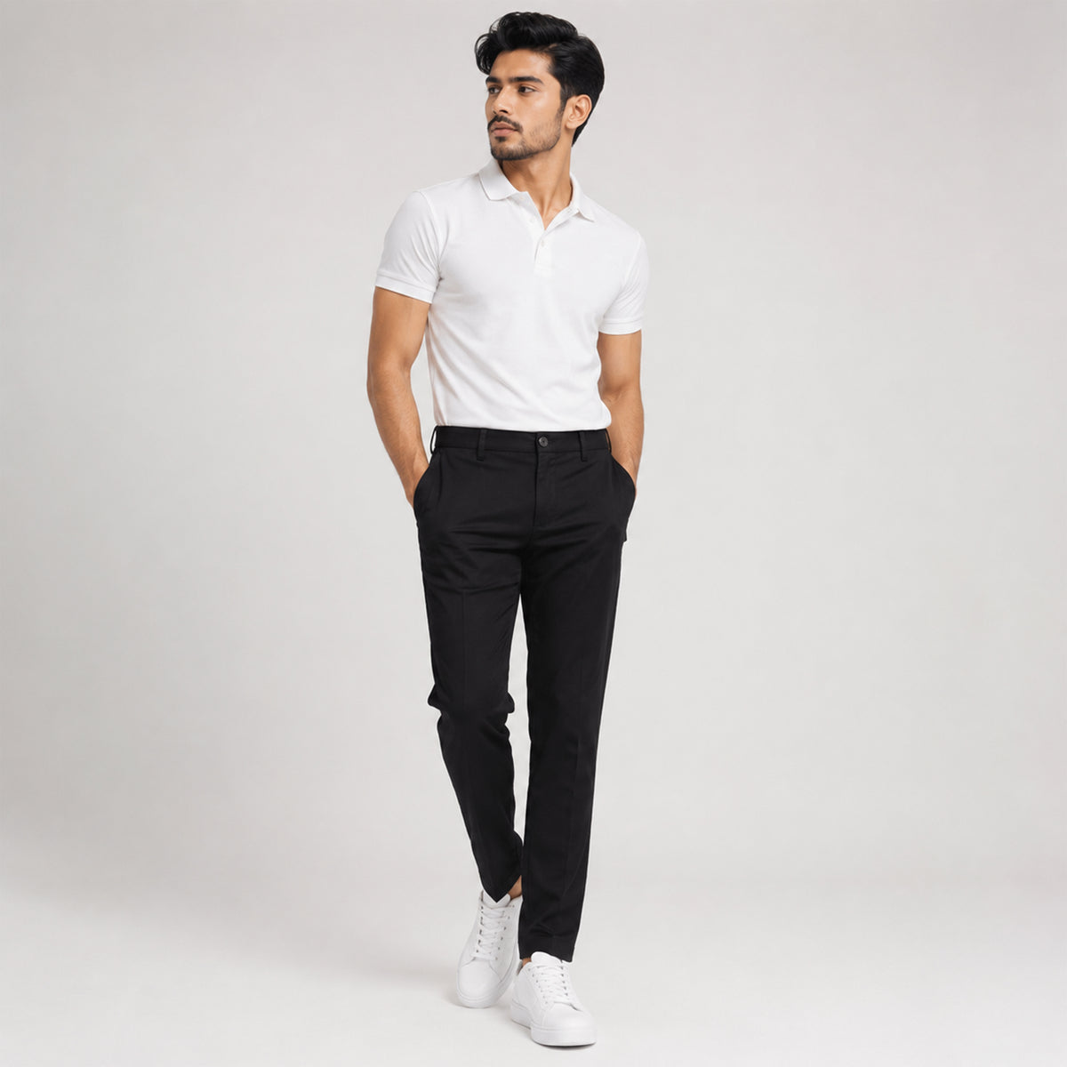 Winner's Men'S Black Twill Pant  - 73427