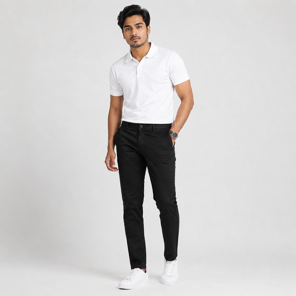 Winner' S Black-4 Men's Twill Trouser-73422