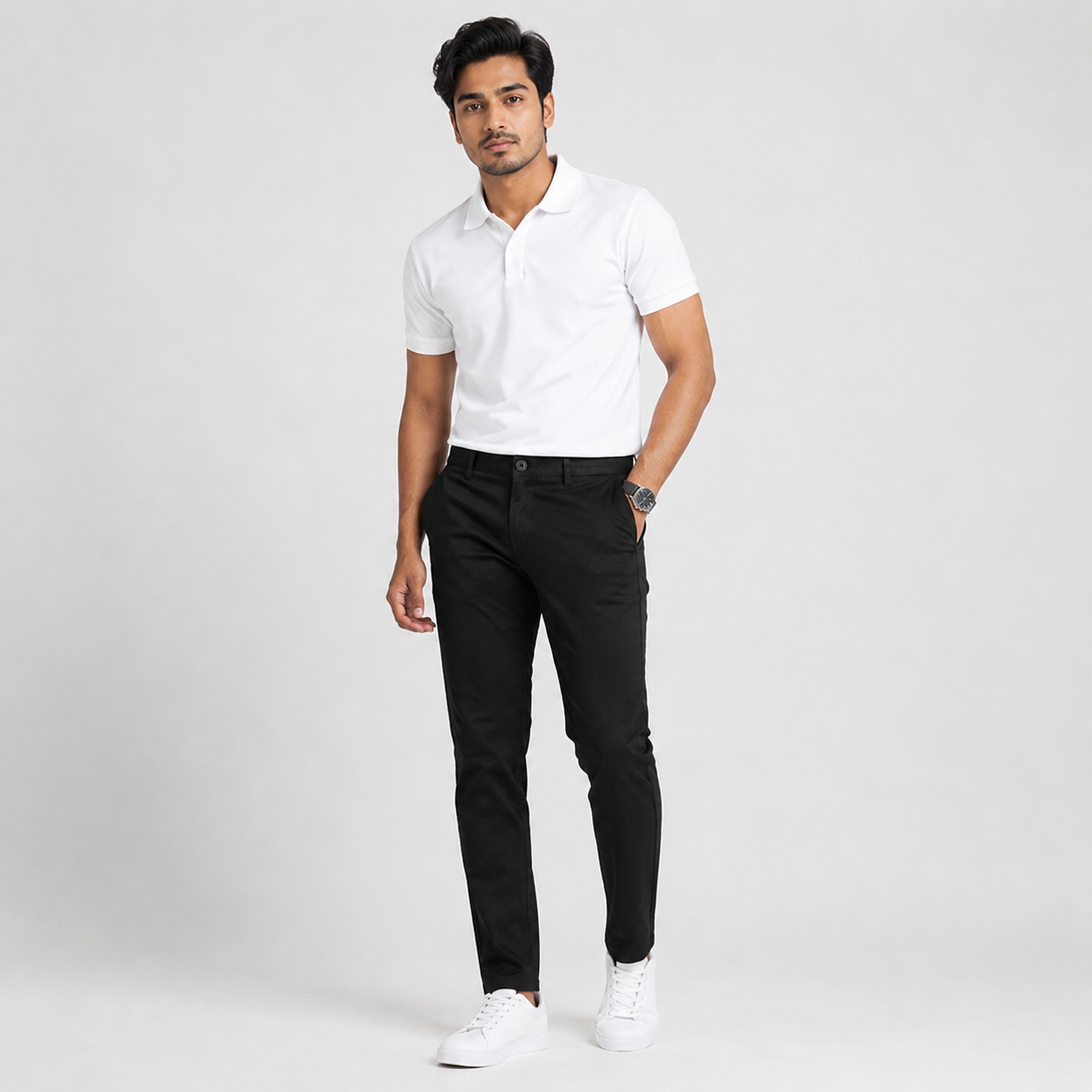 Winner' S Black-4 Men's Twill Trouser-73422