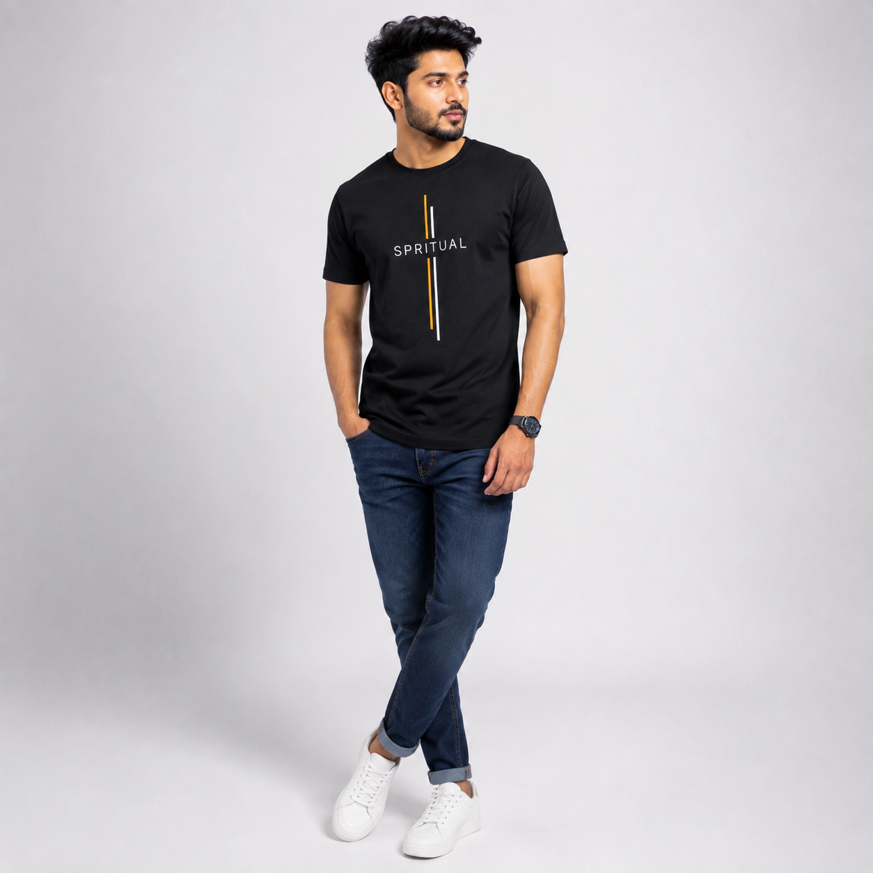 Winner Men's Black-43 T-Shirt - 73316