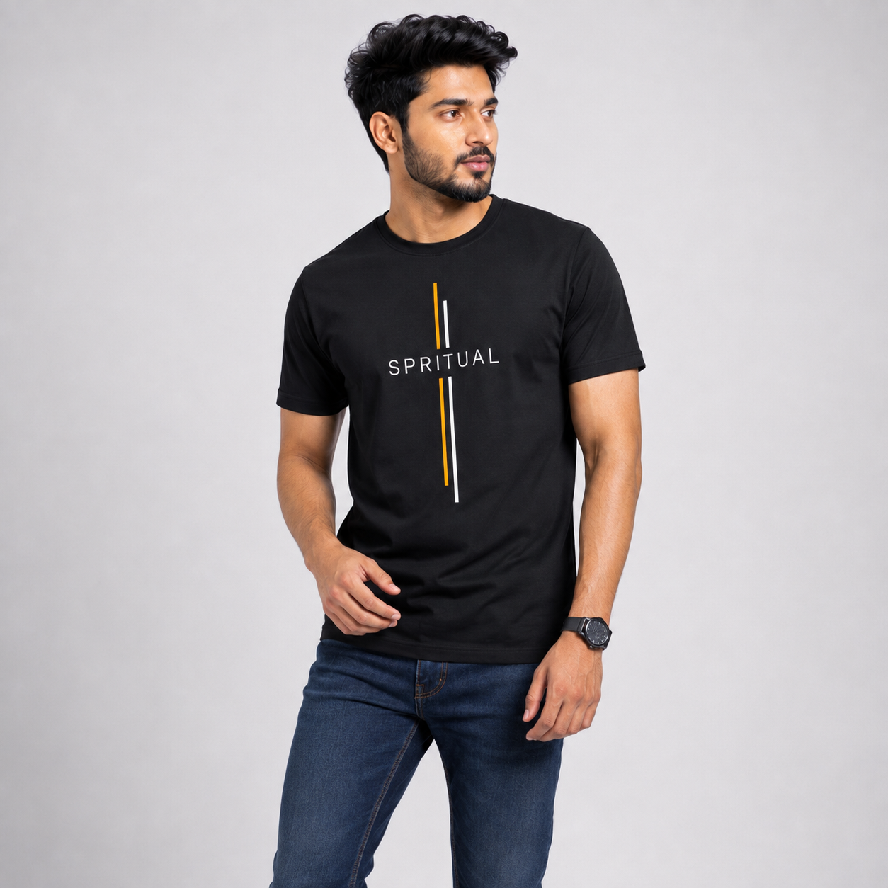 Winner Men's Black-43 T-Shirt - 73316