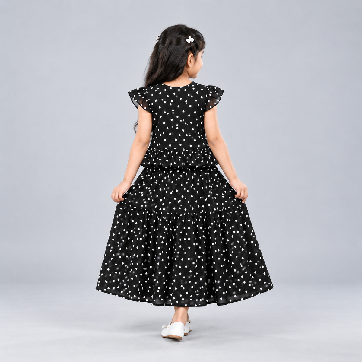 Winner Girls Black Aop SKIRT TOP SET 80387