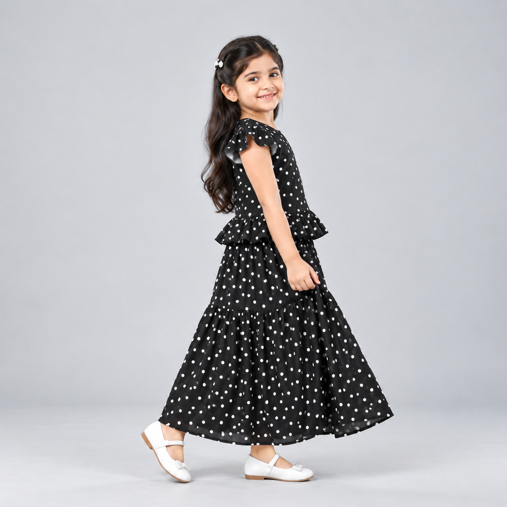 Winner Girls Black Aop SKIRT TOP SET 80387