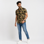 Winner Men's Black FLowral Casual Shirt - 80044