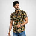 Winner Men's Black FLowral Casual Shirt - 80044
