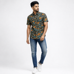 Winner Men's Black Greenary Casual Shirt - 80044