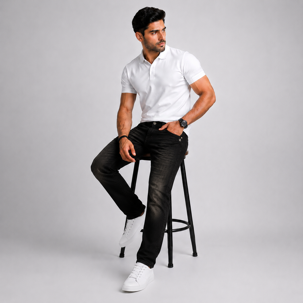 Winner Men's Black Denim Pant - 73529