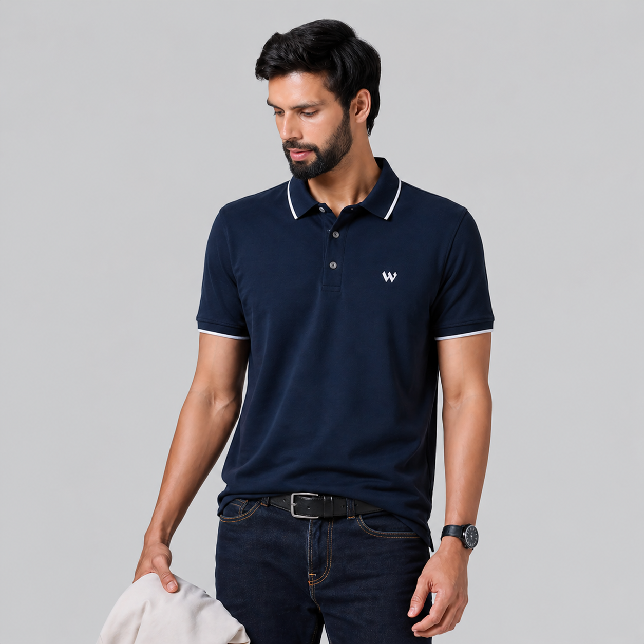MEN'S BLACK POLO T-SHIRT - 73543