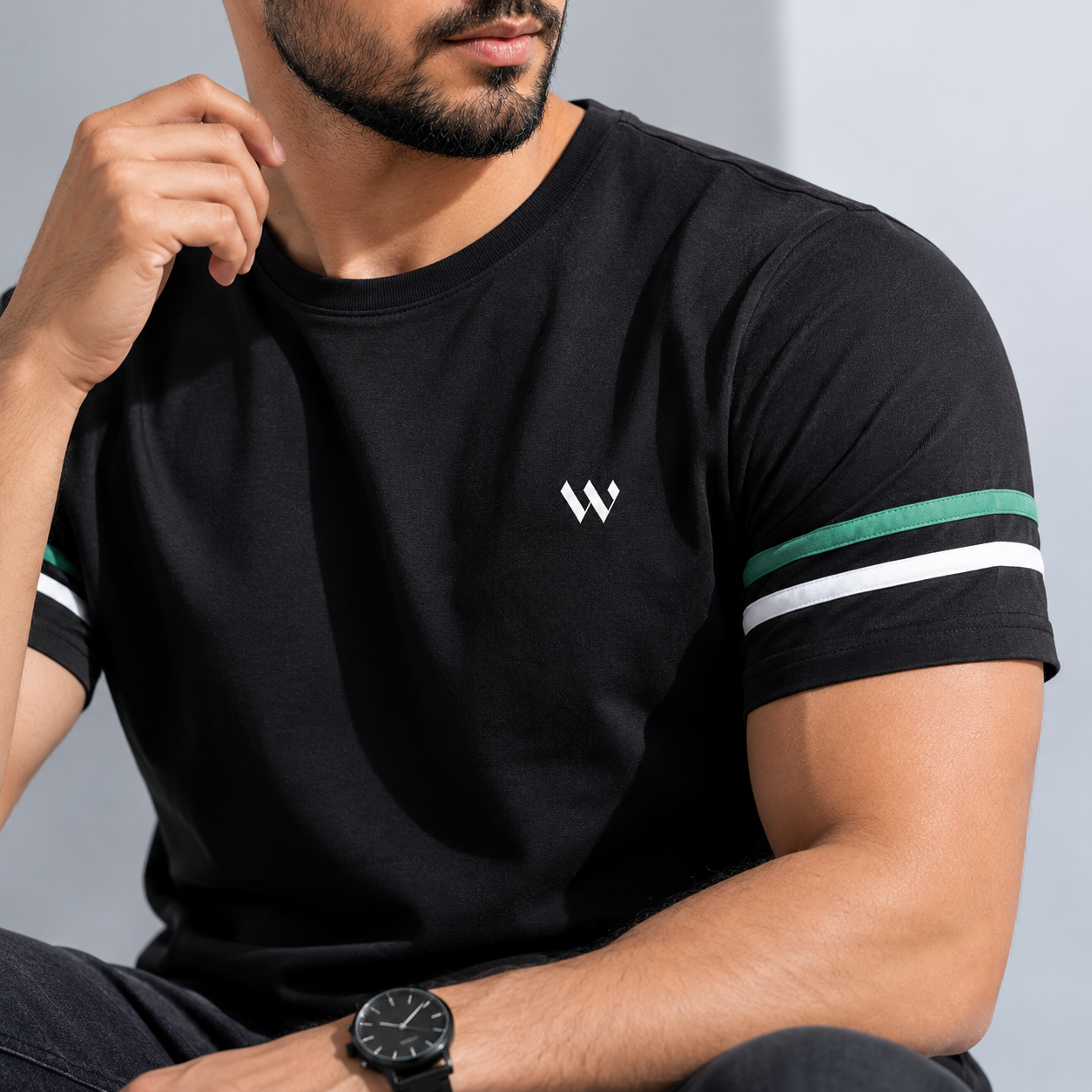 Black Slim Winner Men'S T Shirt - 73873