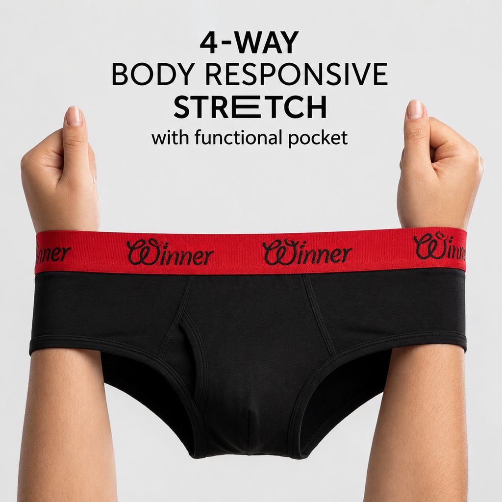 Winner's Mens Black Deluxe Brief - 43685