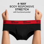 Winner's Mens Black Deluxe Brief - 43685