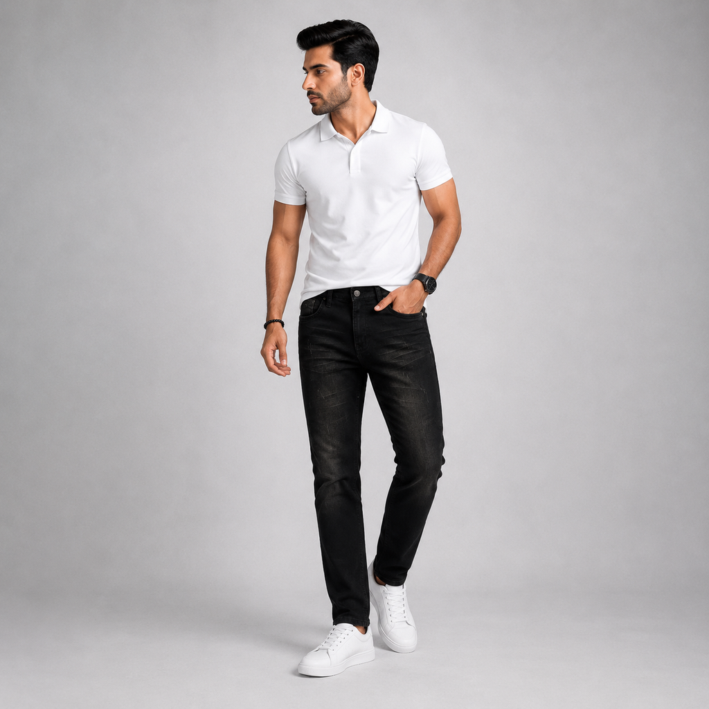 Winner Men's Black Denim Pant - 73529
