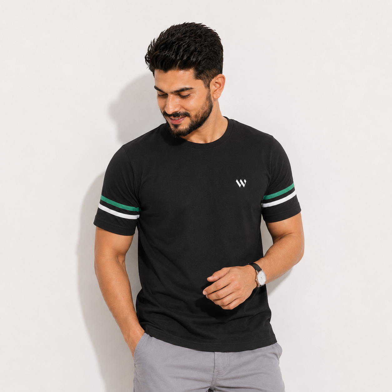 Black Slim Winner Men'S T Shirt - 73873