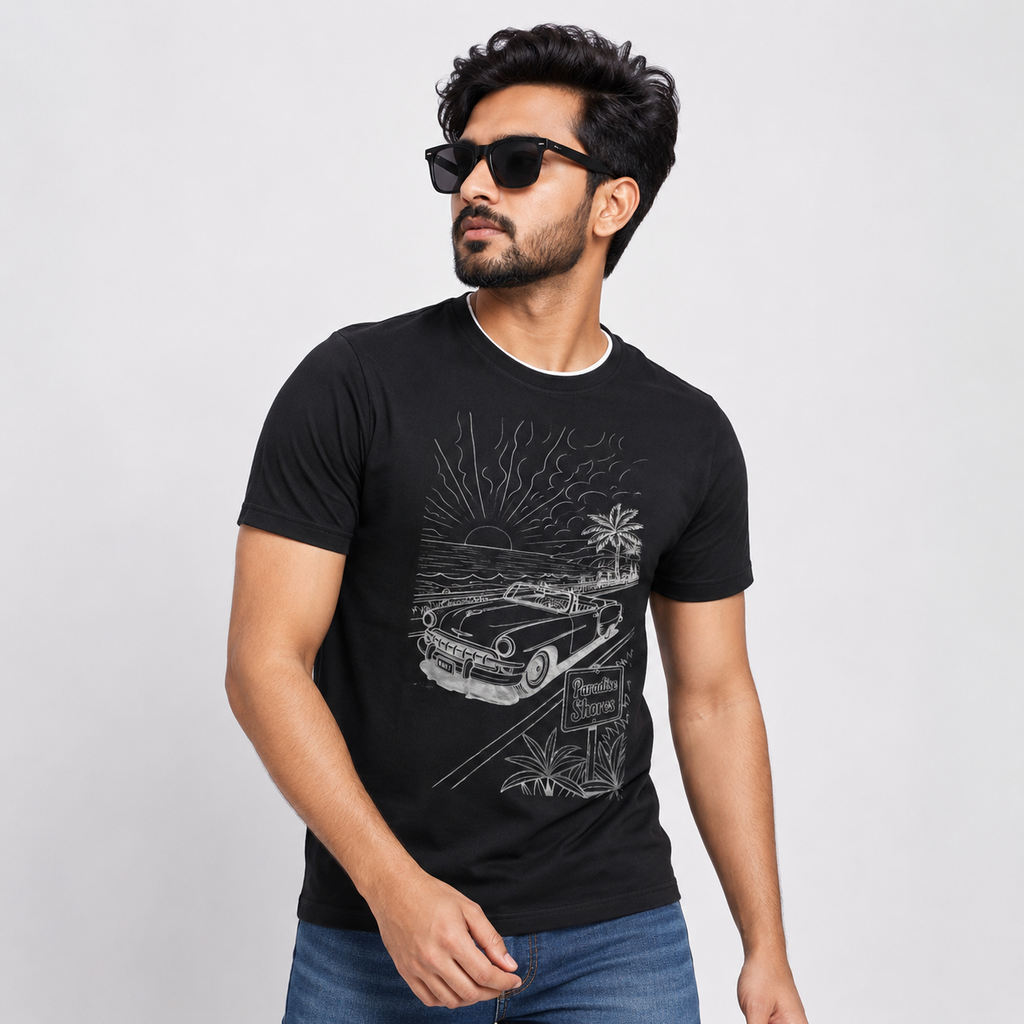 Winner Men's Black T-Shirt - 80273