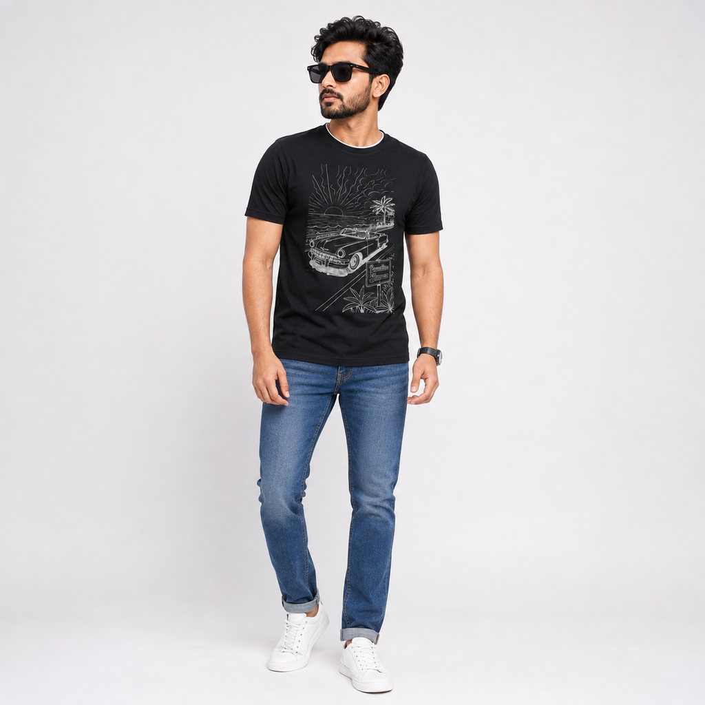 Winner Men's Black T-Shirt - 80273
