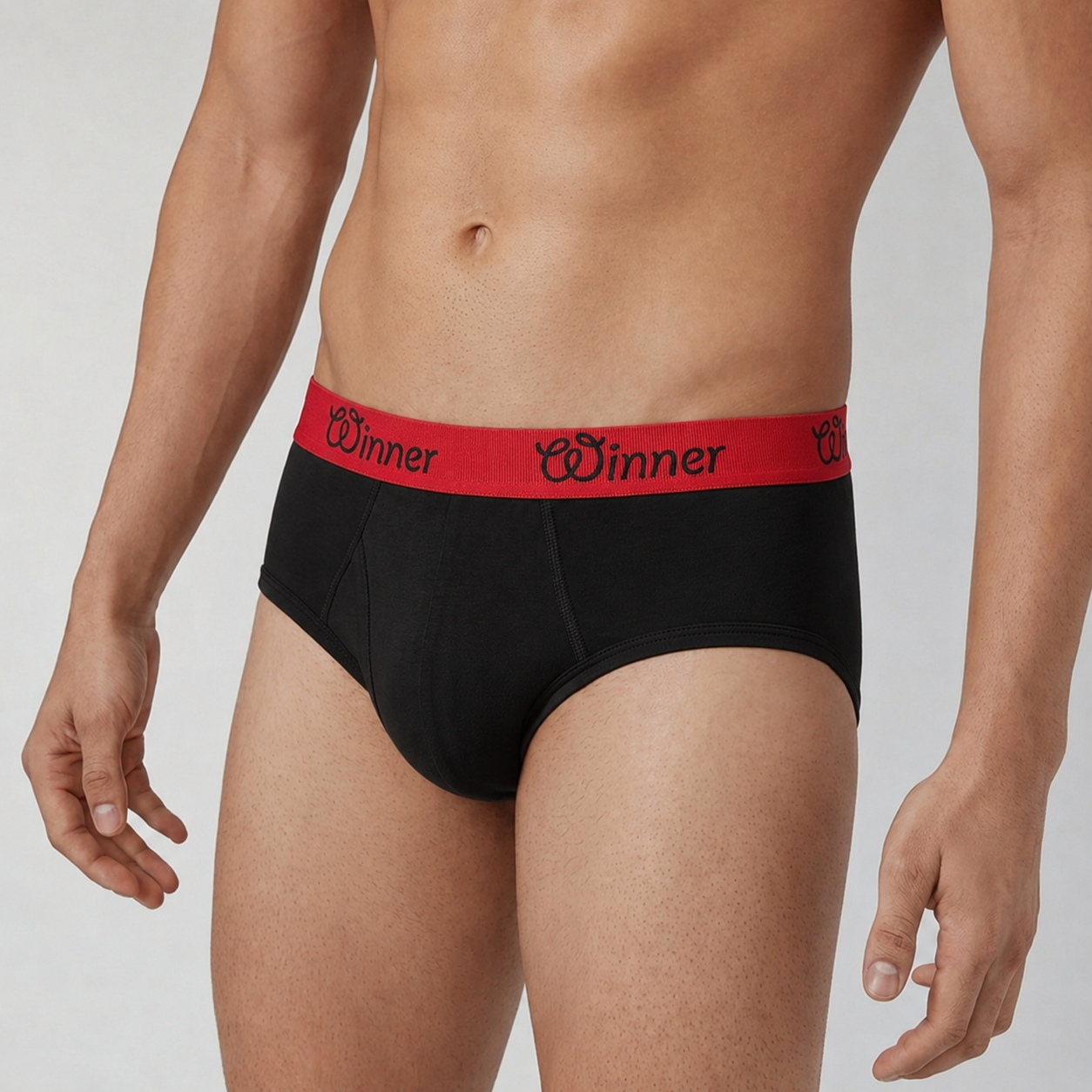 Winner's Mens Black Deluxe Brief - 43685