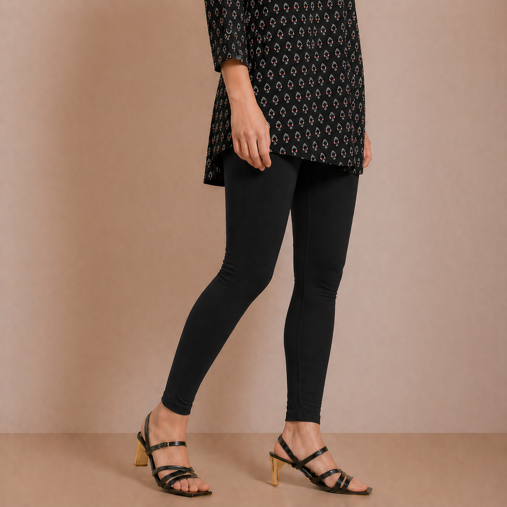 Winner Black Womens Modern Fit Leggings -43716