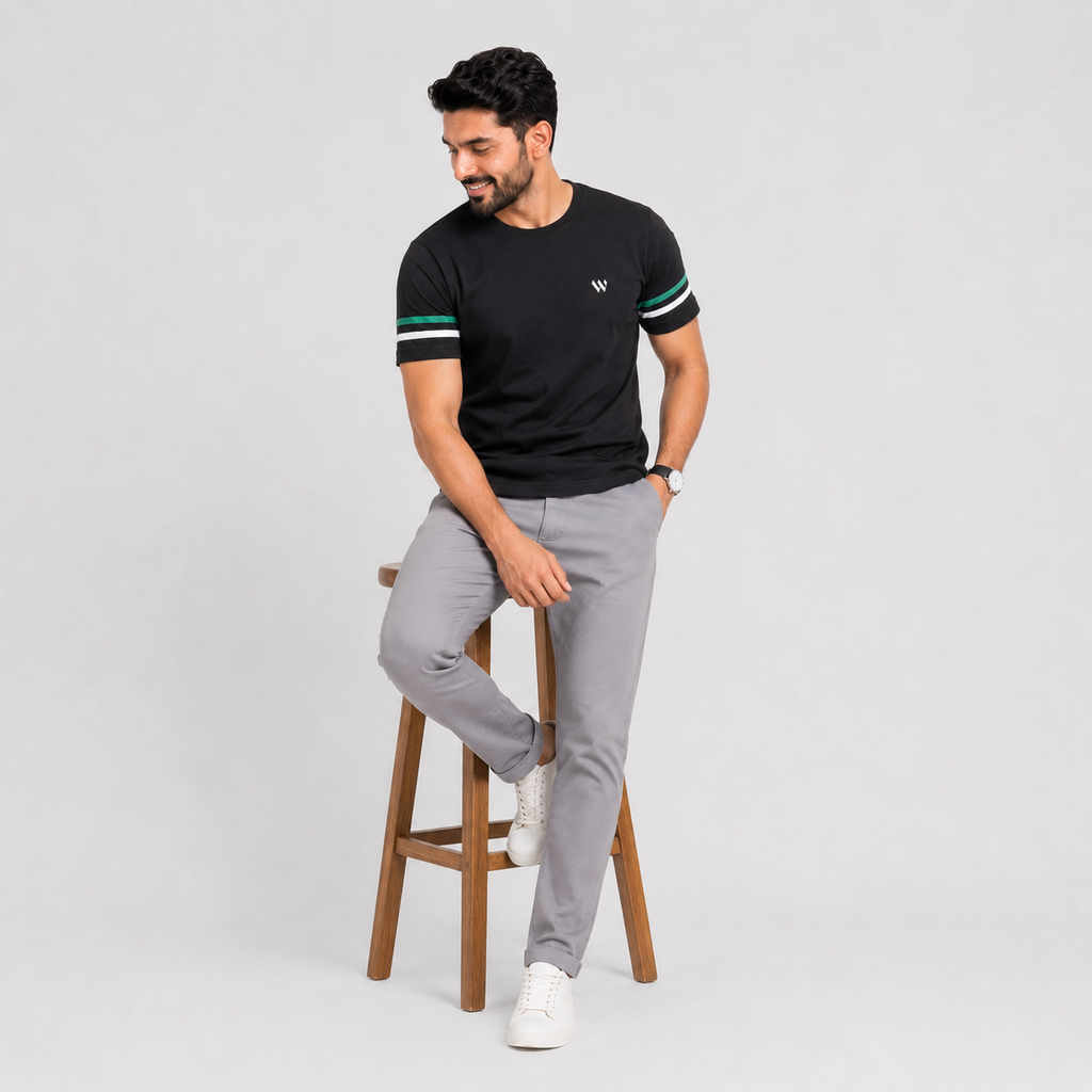 Black Slim Winner Men'S T Shirt - 73873