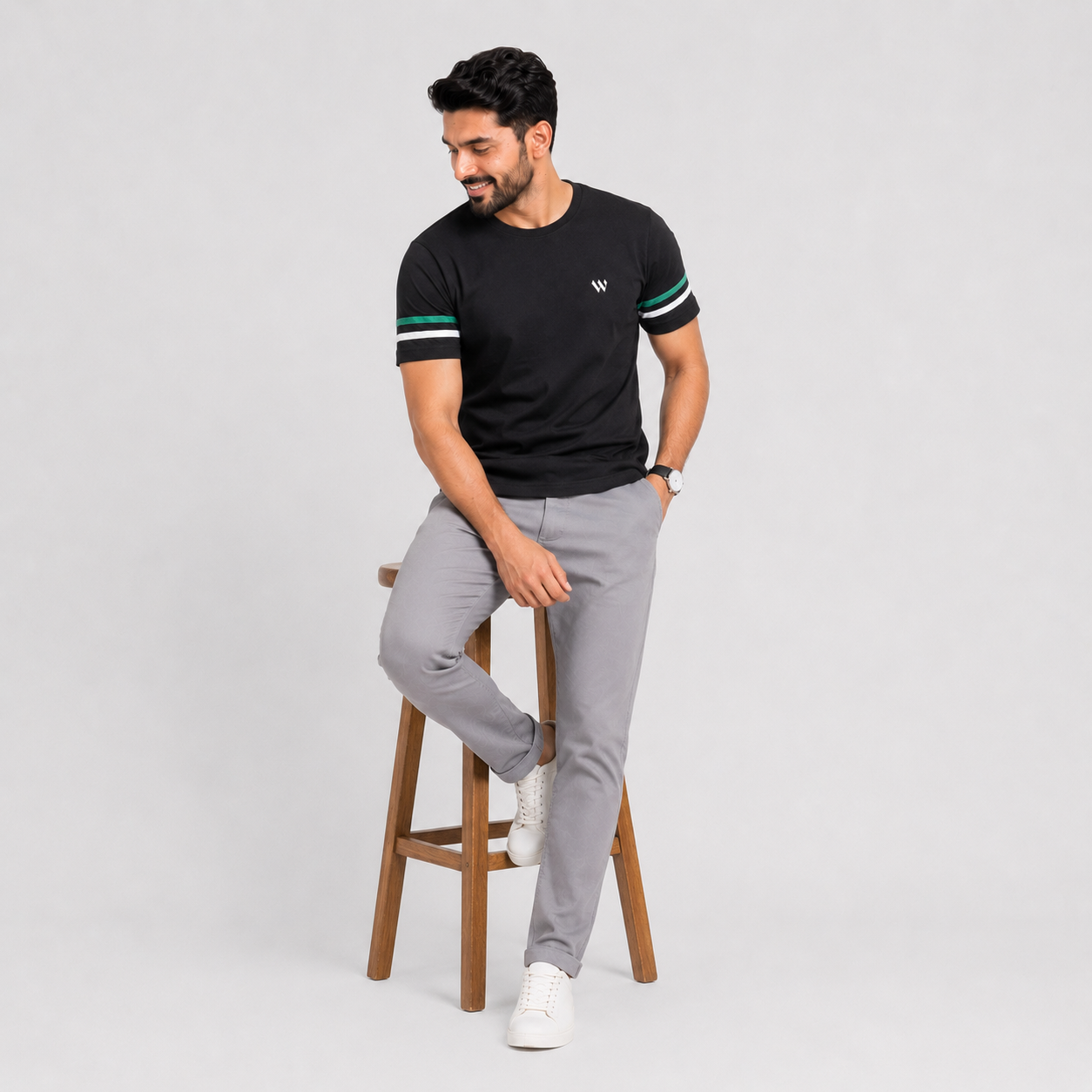 Black Slim Winner Men'S T Shirt - 73873