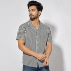 Winner Men's Black & White Print Casual Shirt - 73648