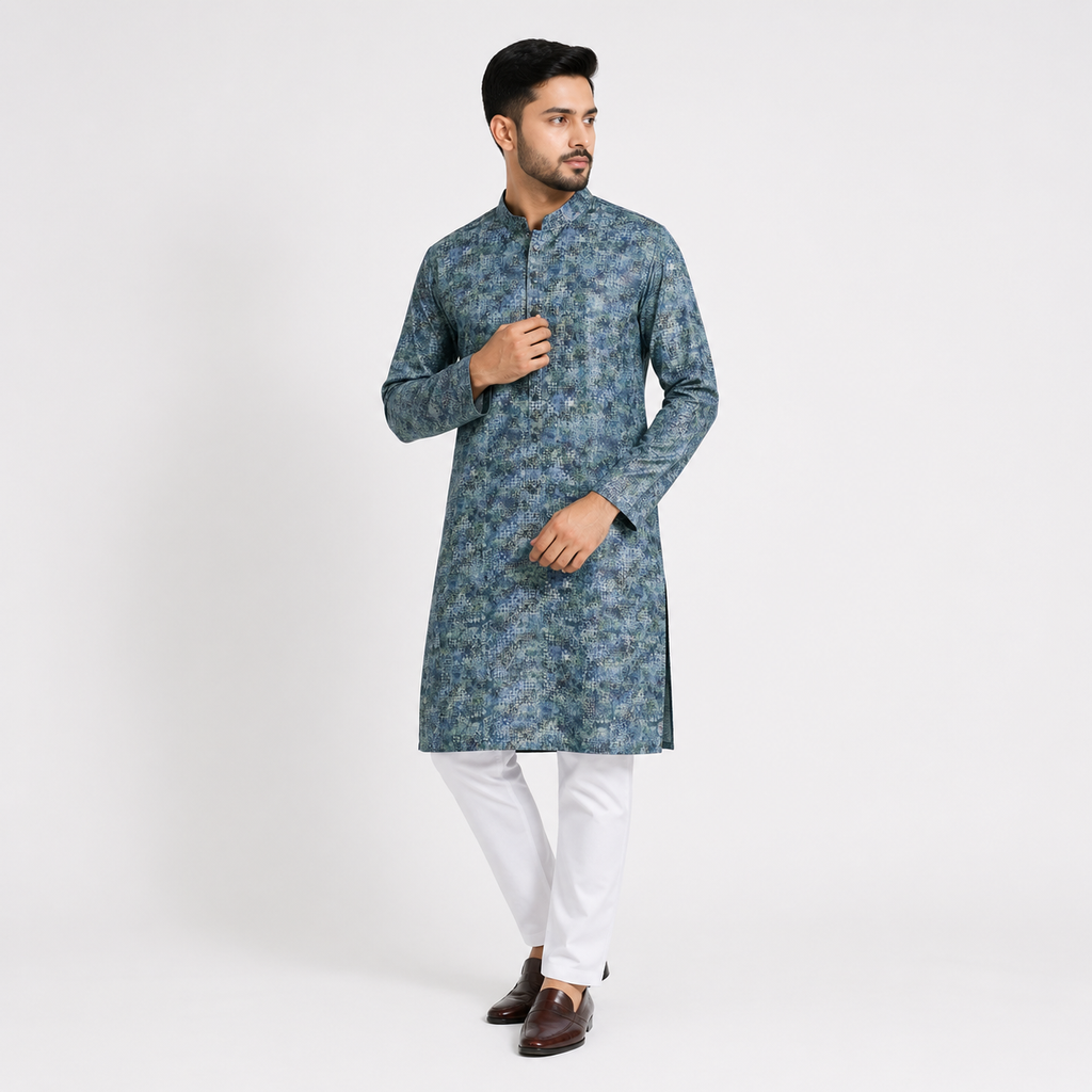 Winner Mens Blue Panjabi - 73915