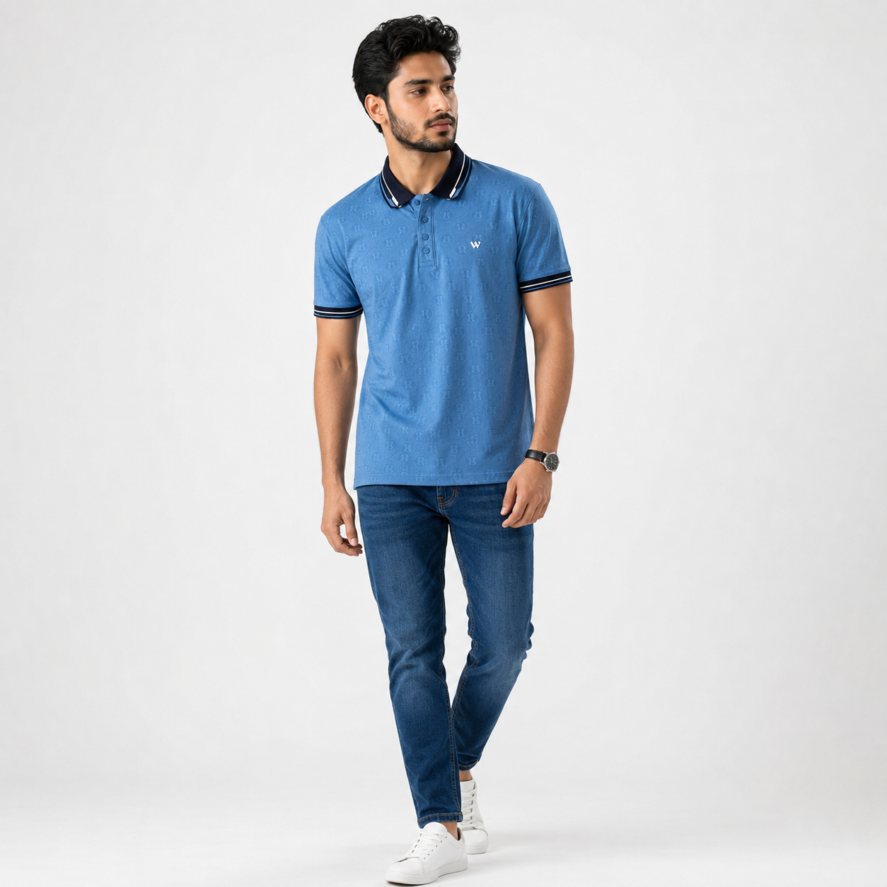 Winner Men's Blue B-25 Polo Shirt - 80059