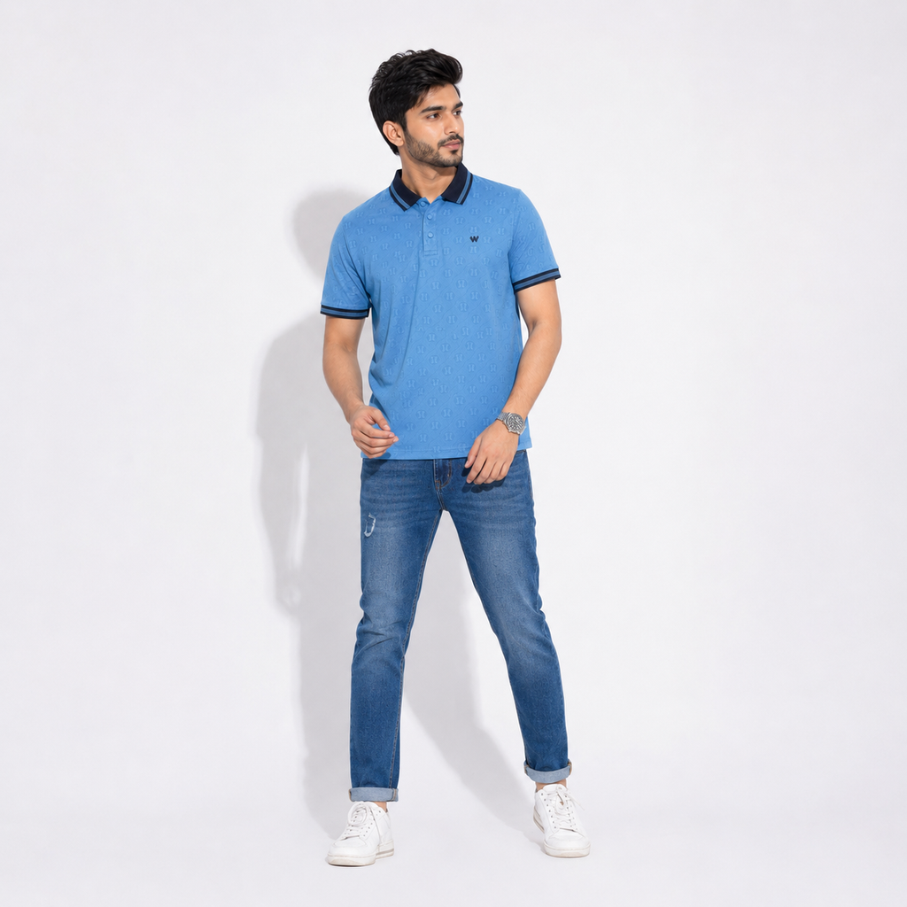 Winner Men's Blue B-25 Polo Shirt - 80058
