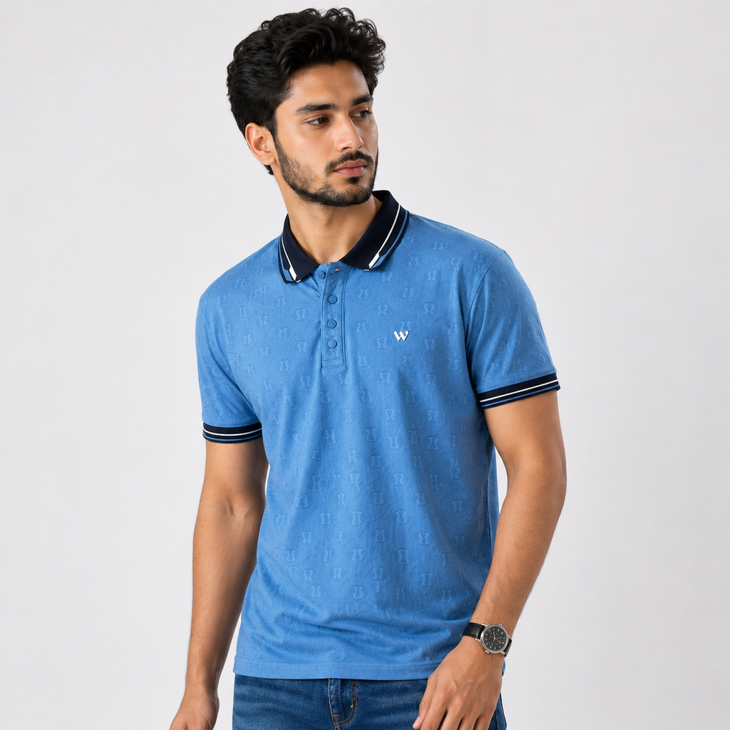 Winner Men's Blue B-25 Polo Shirt - 80059