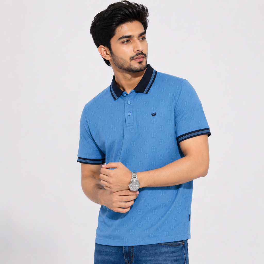 Winner Men's Blue B-25 Polo Shirt - 80058