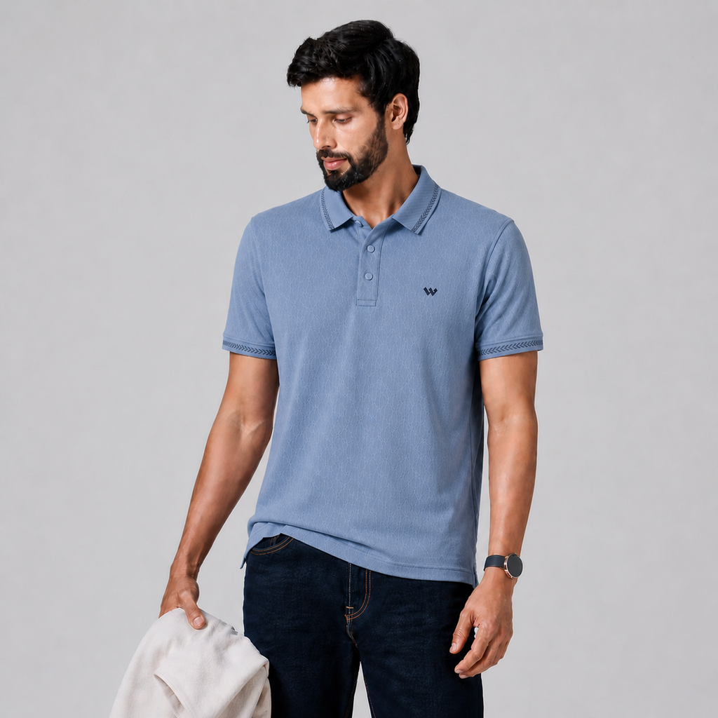 Winner Mens BLUE D-25  Polo T Shirt - 80069