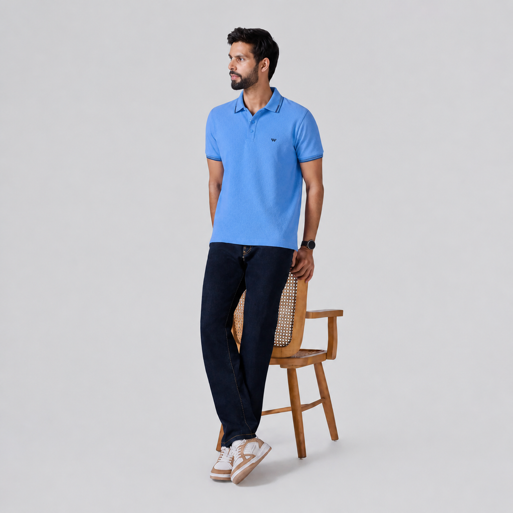 Winner Mens BLUE-D-6  Polo T Shirt - 80069