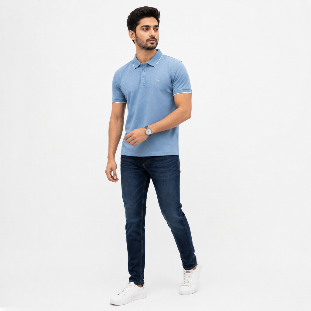 Winner Men's Blue D-24 Polo Shirt - 80071