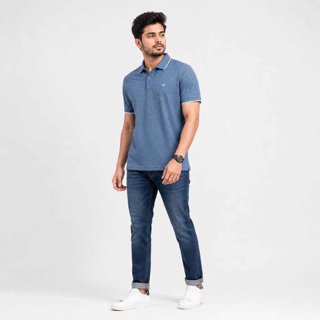 Winner Men's Blue D-25 Polo Shirt - 80071
